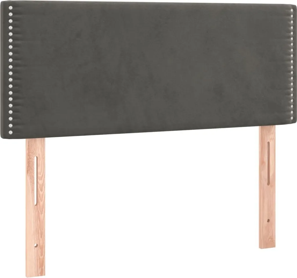 Lit boxspring velours gris foncé 90x190 éclairage LED et matelas chic - 6