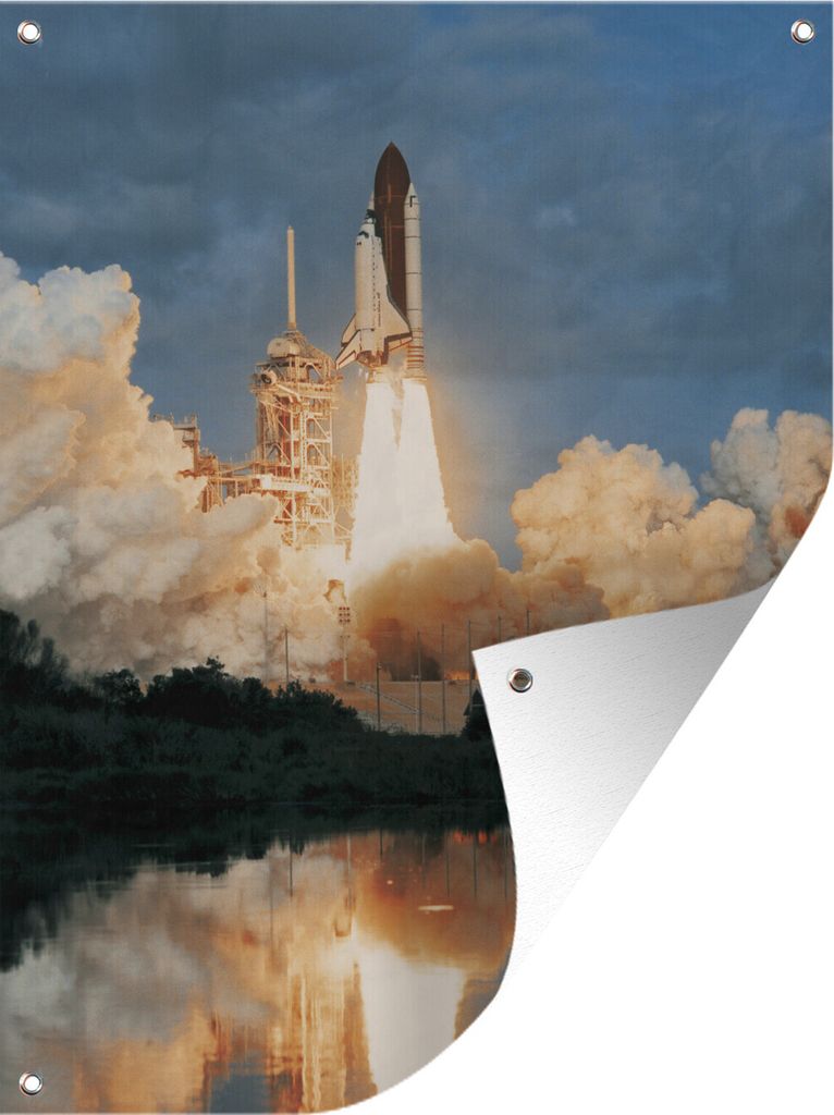 MuchoWow 30x40 cm Outdoor-Poster Gartendeko Sichtschutz Garten Poster für den Garten Start einer Raumfähre
