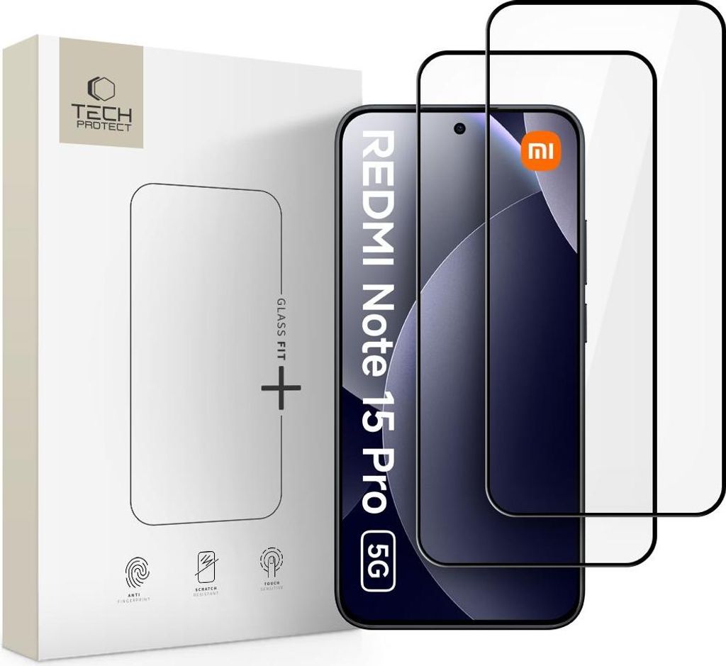 Szkło Hartowane Tech-Protect Glass Fit+ 2-Pack Xiaomi Redmi Zdjęcie produktu 