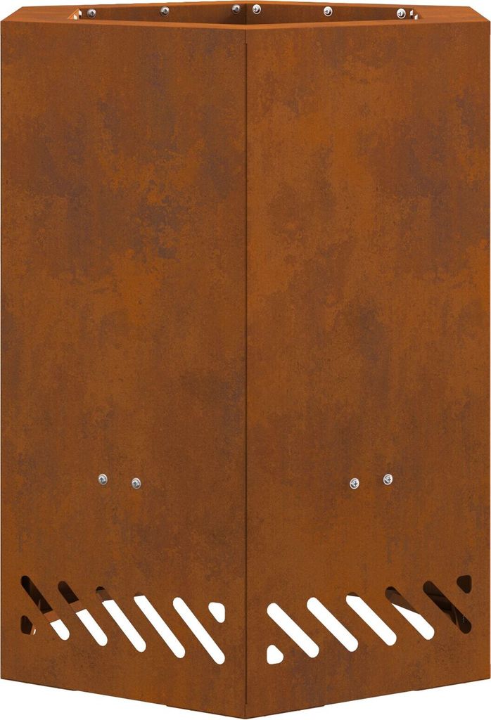 Feuerstelle Rauchfrei Sechseckig 38x38x51 cm Cortenstahl, Feuerkörbe & -schalen DesignMöbel Neu