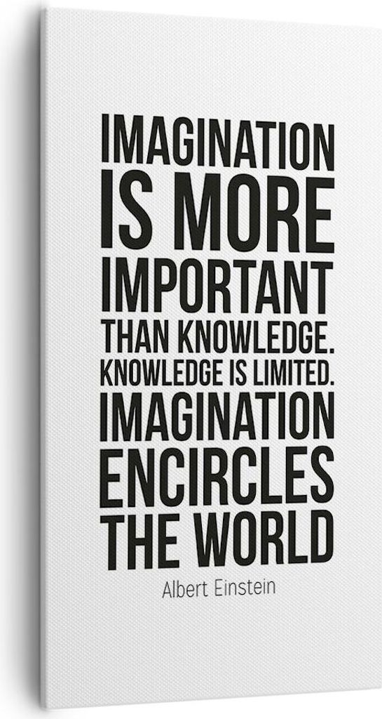 Bild auf Leinwand - Leinwandbild - Einteilig - Einstein Maxim Imagination - 55x100cm - Wand Bild - Wanddeko - Wandbilder - Leinwanddruck - Bilder -...