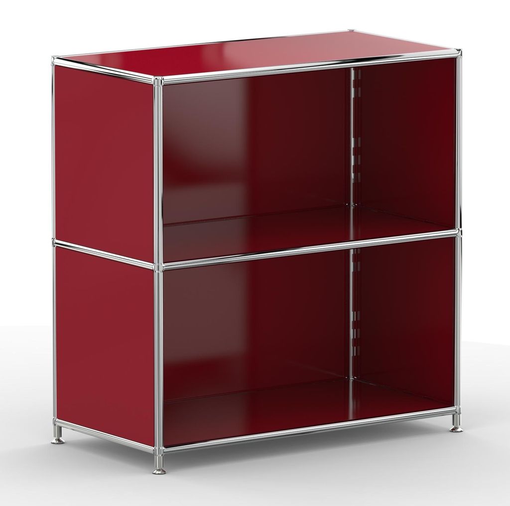 Regal Büro, 2 offene Fächer, Breite 77 cm, Rubinrot
