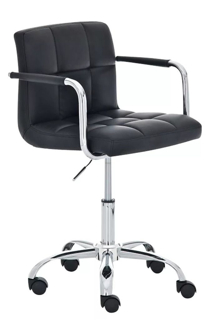 In And OutdoorMatch Premium-Bürostuhl Kaitlin - Schwarz - Auf Rollen - 100 % Polyurethan - Ergonomischer Bürostuhl - Höhenverstellbar - Für Erw...