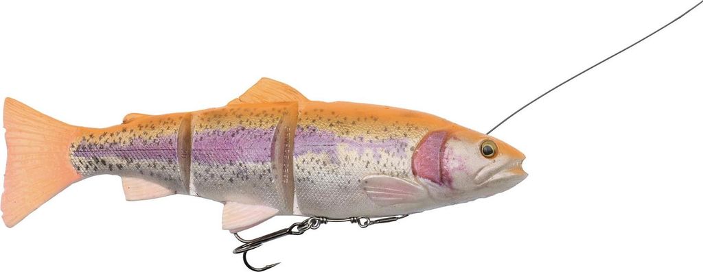 Savage Gear 4D Line Thru Trout - Gummiforelle Gummifisch, Farbe:Golden Albino, Länge / Gewicht /Schwimmverhalten:15cm / 40g / moderat sinkend