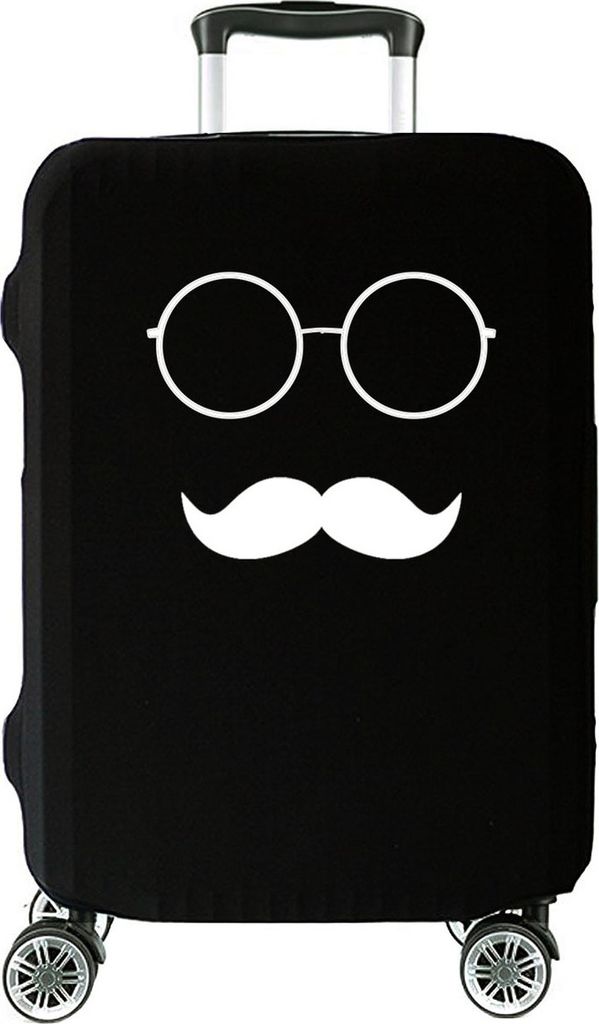 Hochelastische Reise-koffer Abdeckung Schutzabdeckung Kofferschutzhülle Kofferbezug Kofferhülle Groß 27"-30" Mustache [083]