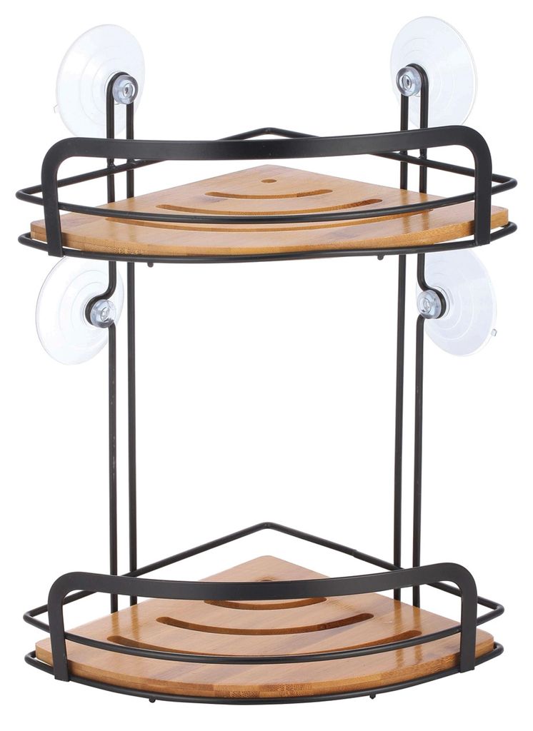 MSV 142662, Schwarz, Braun, Stahl, Holz, Matte, Saugnapf Produktbild 