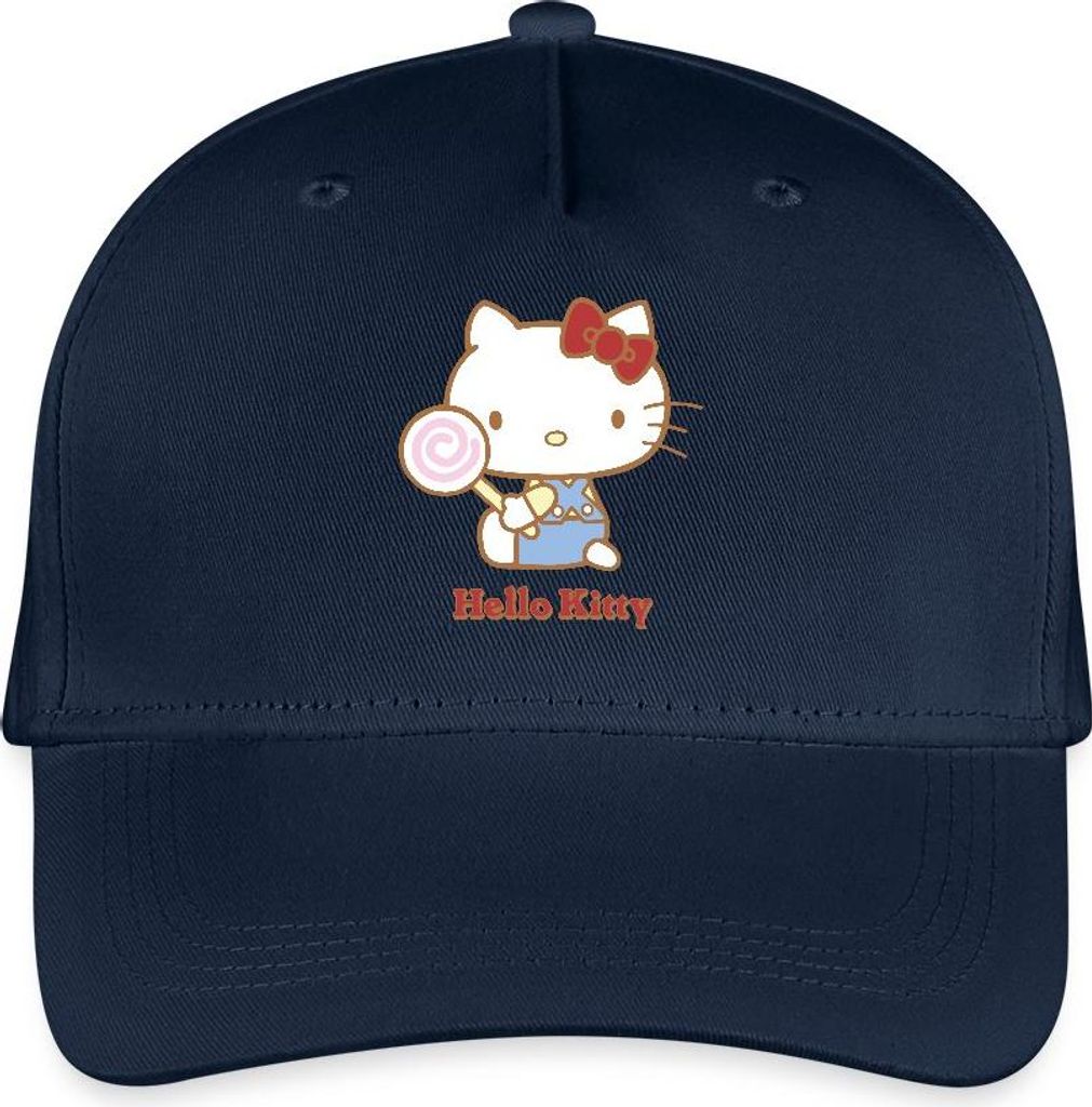 Spreadshirt Hello Kitty Mit Lollipop Kinder Bio Basecap, One size, Navy