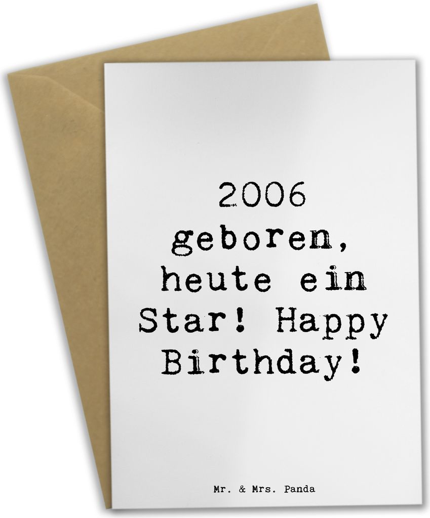 Mr. & Mrs. Panda valentinstagskarte Spruch 2006 Geburtstag Star - Weiß - Geschenk, hochzeitskarten, Alles gut zum, Erinnerungen, Jahrgang, Grußka...