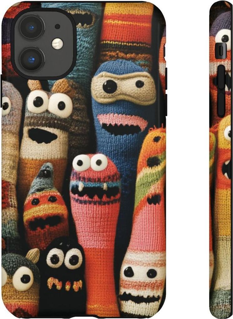 Bunte Strickmonster – Hülle Kompatibel mit iPhone 11