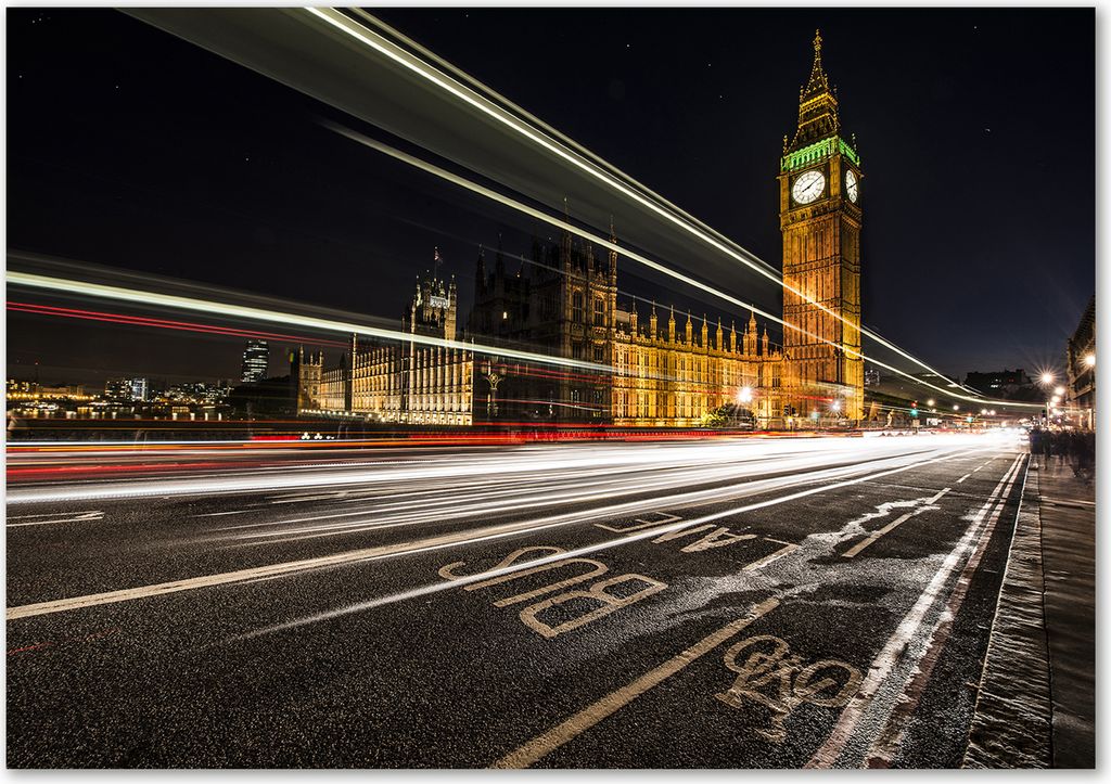 Tulup Glas-Bild - 100 x 70 - Wandbild aus Glas - Wandkunst - Wandbild hinter gehärtetem Sicherheitsglas - Sehenswürdigkeiten & Architektur - Bi...