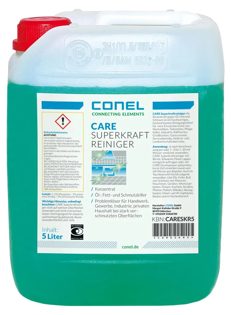 Nettoyant de chantier et atelier 5L CONEL CARE concentré dégraissant
