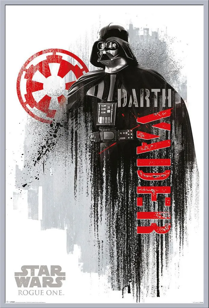 Décoration Murale Star Wars Dark Vador Rogue One : Poster Encadré Argent