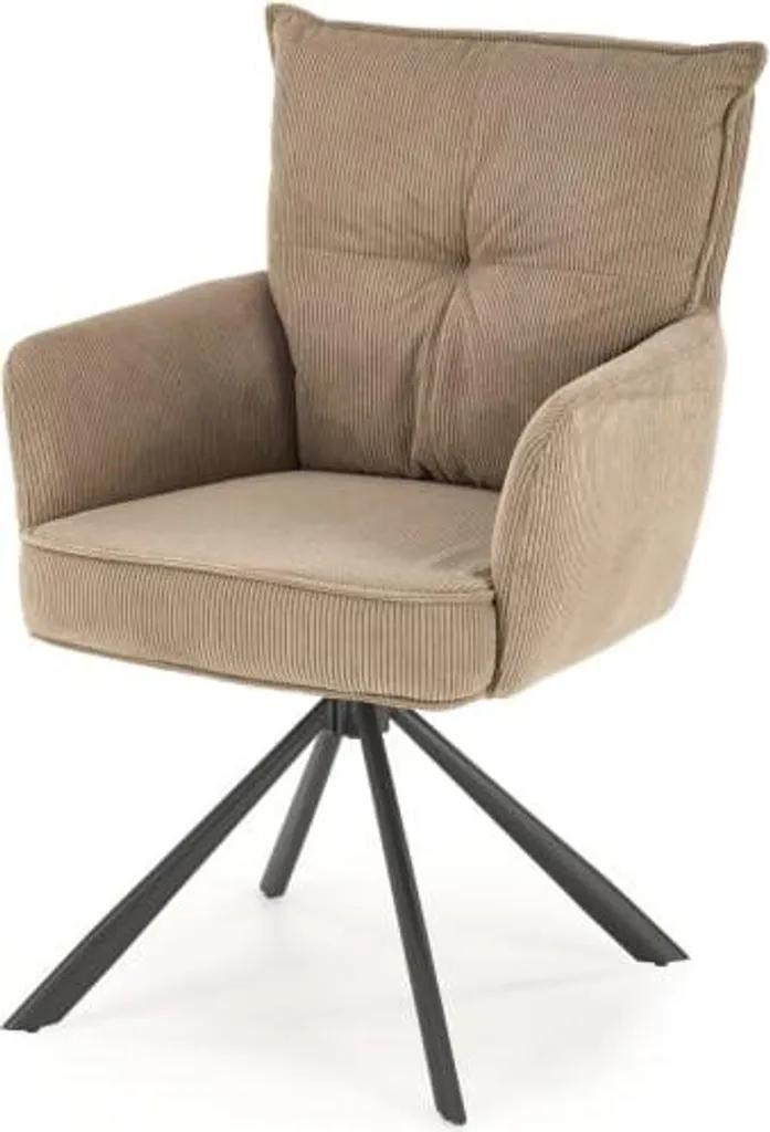 Chaise de salle à manger beige K528 avec assise rembourrée grand confort