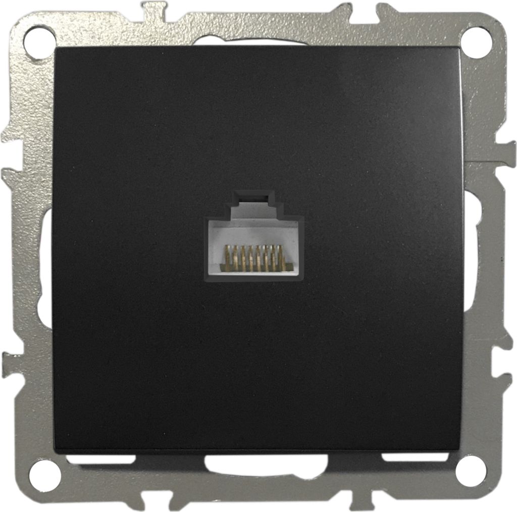 Netzwerkdose CAT 5 LAN RJ45 Port Anschlussdose Unterputz Schwarz Matt