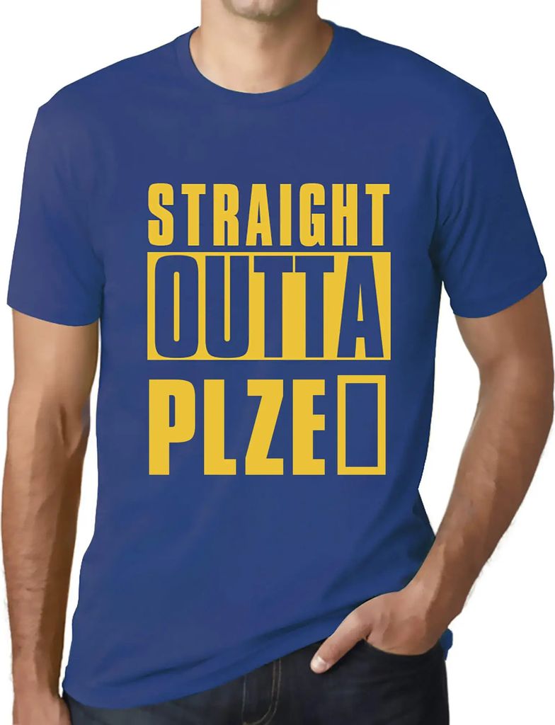 Herren Grafik T-Shirt Straight Outta Plzeň Öko-Verantwortlich Vintage Jahrgang Kurzarm Lustige Druck Geburtstag Geschenk Mann