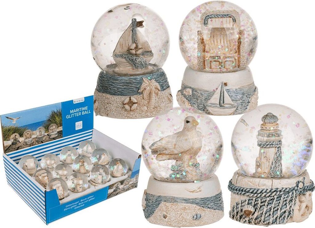 OOTB Glitterkugel Maritim auf Sockel