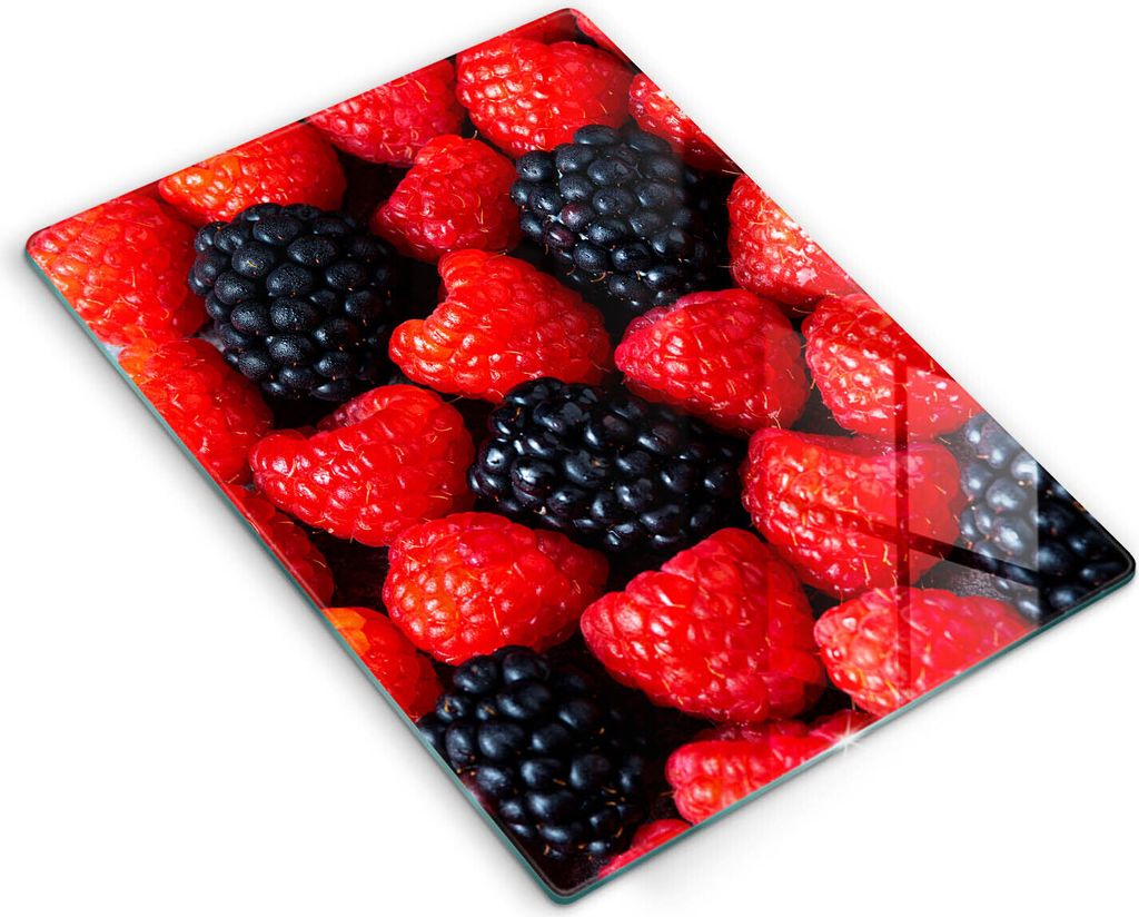 Abdeckung Glas - Küchenabdeckung - 40x52 cm - Abdeckplatte - Himbeeren und Brombeeren