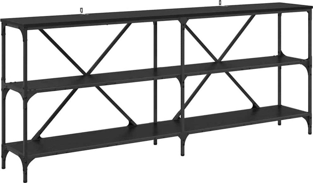 Konsolentisch mit Regal Schwarz Eichen-Optik 180 x 30 x 75 cm
