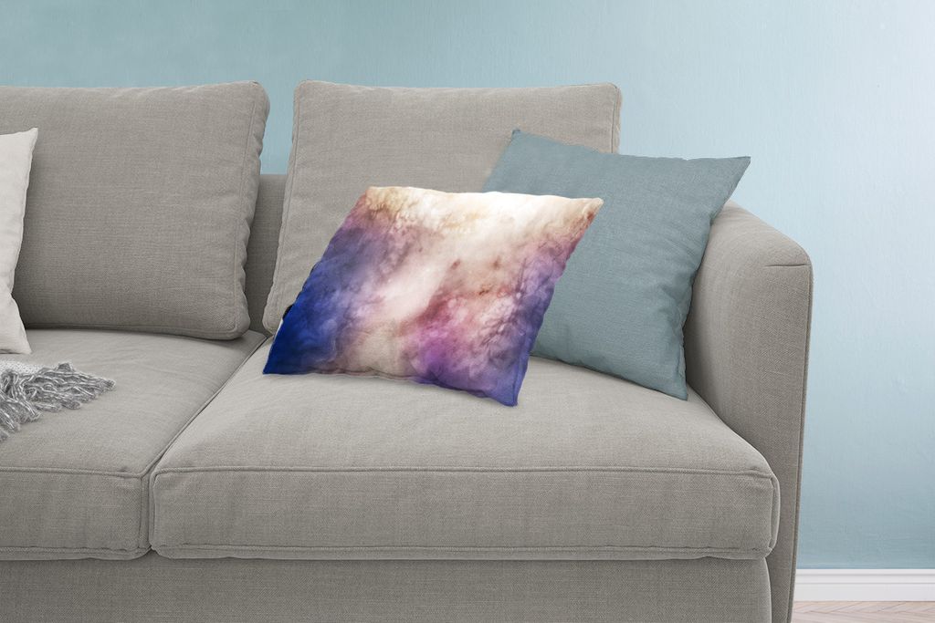 MuchoWow Zierkissen Sofakissen Wohnzimmer Dekokissen 60x40 cm Aquarell - Braun - Lila - Alte Rose - Kopfkissen - Polster mit Foto
