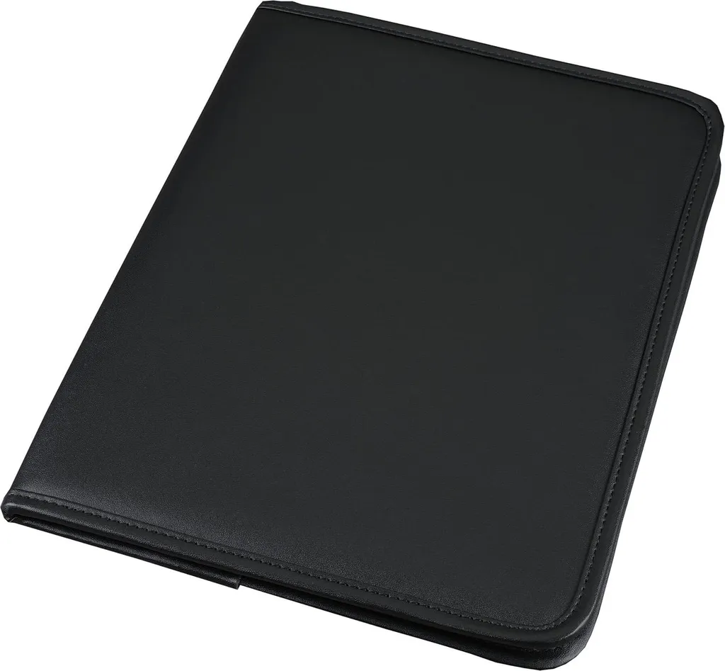 Conférencier A4 noir imitation cuir FINEtouch rigide pour entreprise