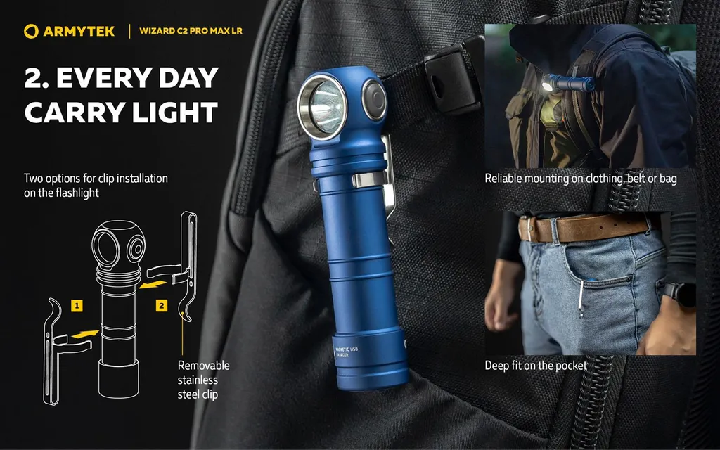 Éclairage Puissant Wizard C2 Pro Max LR Armytek pour Vision Nocturne - 7