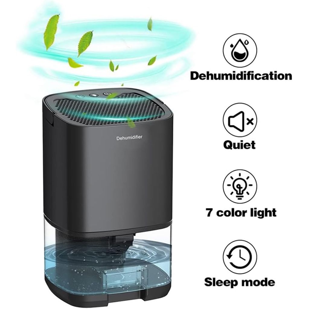 Produktbild von Elektrischer Luftentfeuchter, Luftentfeuchter Und Luftreiniger 2 In 1, Leise Für Zu Hause – LED-Display, Intelligente Feuchtigkeitskontrolle, Timer 24 Stunden, Fernbedienung