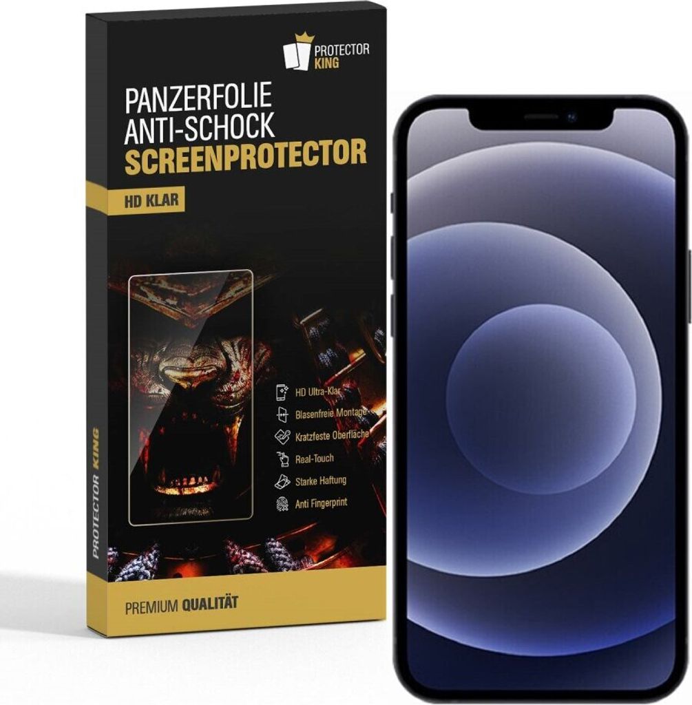 6x Panzerfolie für iPhone 12 ANTI-SCHOCK Displayfolie Schutzfolie HD KLAR