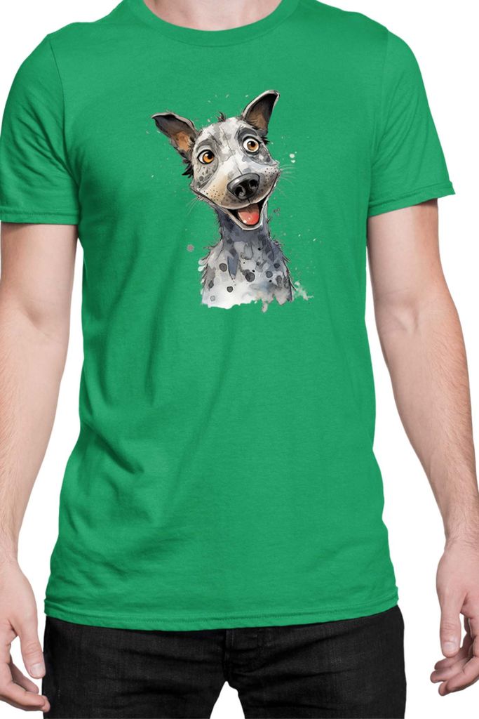 Herren T-Shirt Funny Dogs Breeds Australian Cattle Dog Breed Dog Breed, Man XL / Grün