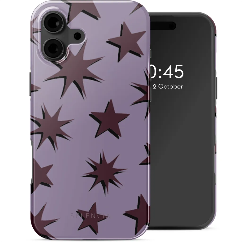 Selencia Vivid MagSafe iPhone 16 Cover Stars Plum Lilac - Street Style