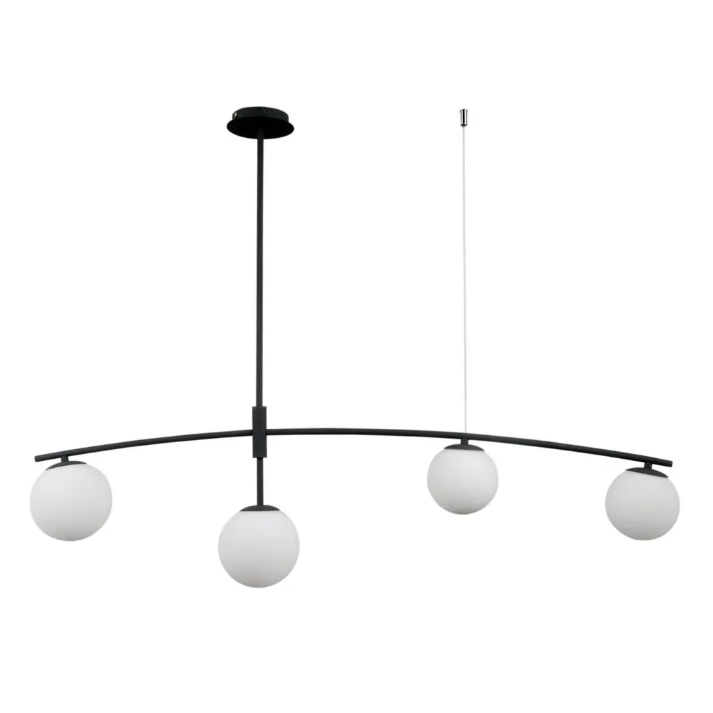 Lustre Moderne Noir Italux Senai 4 Bras Style Industriel et Chic