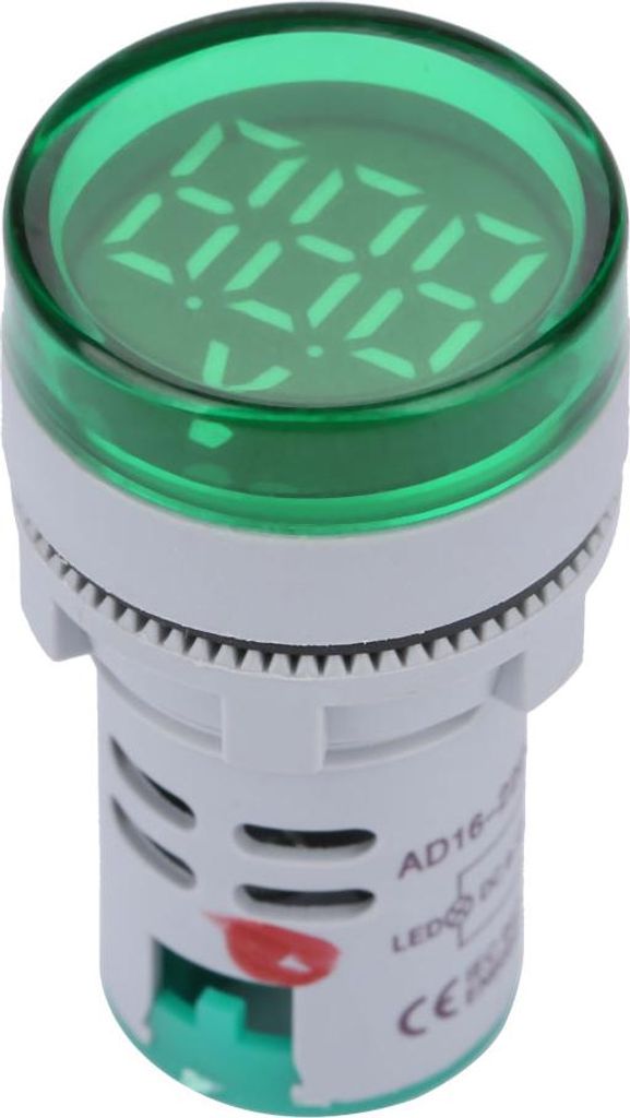 LED-Voltmeter-Signalleuchte, digitale Anzeige, Gleichspannungsmesser, runde Lampe, Tester (Grün)
