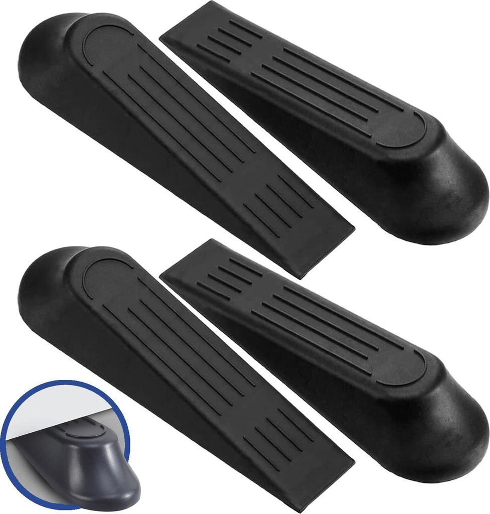 Stück Türstopper Gummi, Robust Anti-Rutsch, Leise, Winddicht, Verhindert Aussperrungen, Schwarzer Türkeil, Für Badezimmer, Balkontür, Kinderzi...