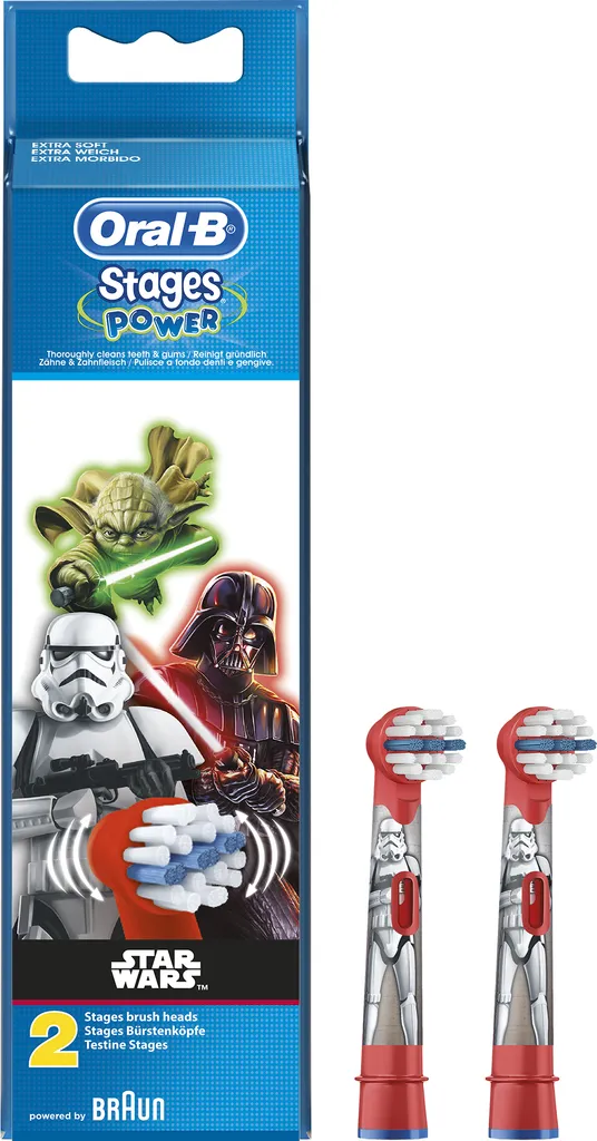 2 Brossettes Kids Stages Power Star Wars aux poils extra-souples doux