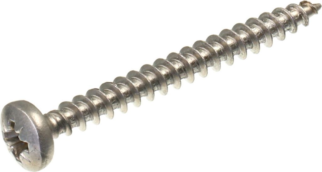 SECCARO Spanplattenschraube Halbrundkopf 4,5 x 45 mm, Edelstahl V2A VA A2, Holzschraube mit Vollgewinde, Kreuzschlitz / PZ, 200 Stück
