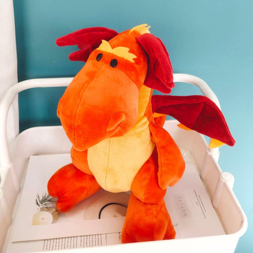 Drachen Kuscheltier 40 cm – Weiches Fantasy Plüschtier.Farbe:Orange