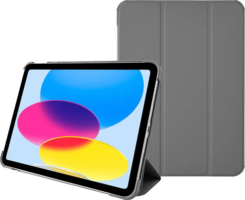 Housse iPad 10.9 10G Pomologic BookCase gris avec protection intégrale