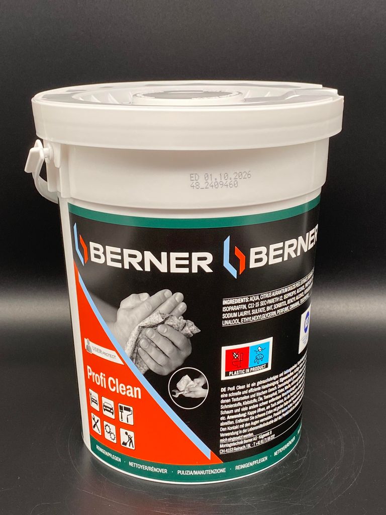 Berner Profi Clean Reinigungstücher 72 Stk Eimer Produktbild 