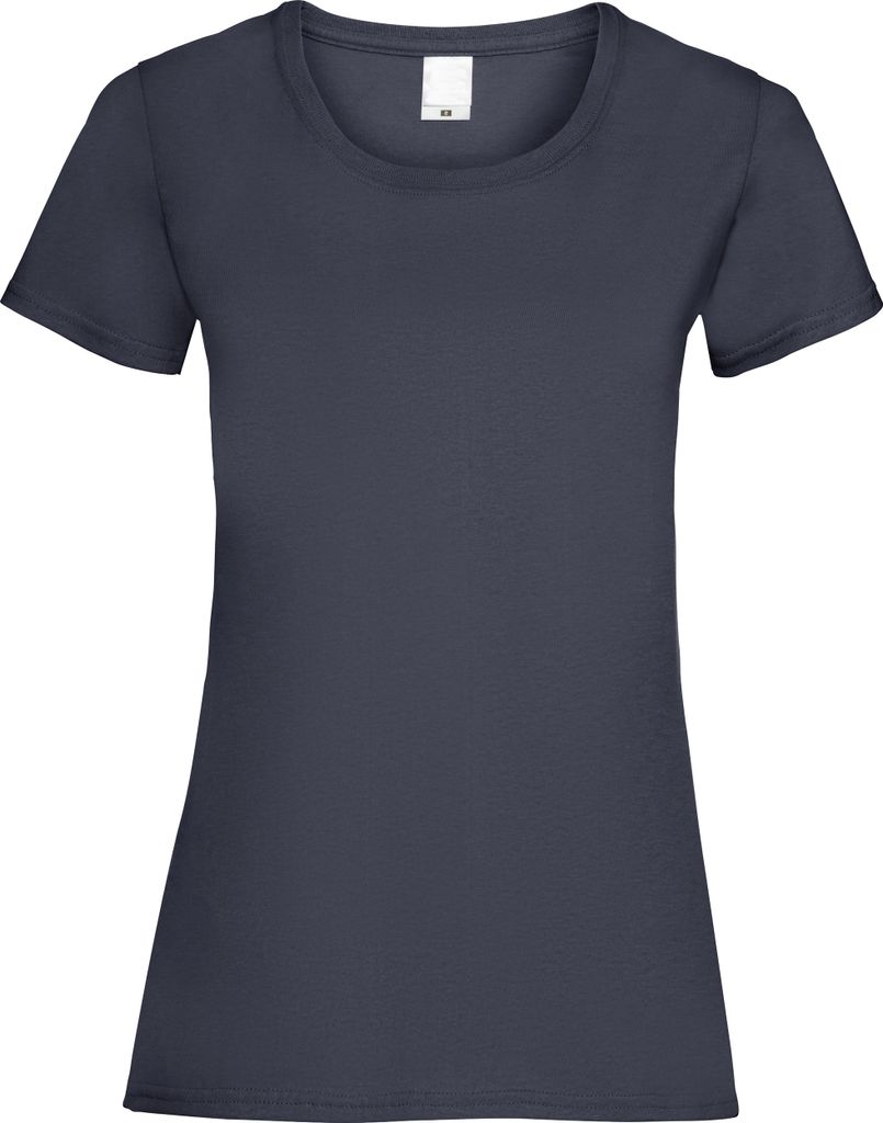 Damen Value Fitted Kurzarm Freizeit T-Shirt BC3901 (L) (Mitternacht Blau)