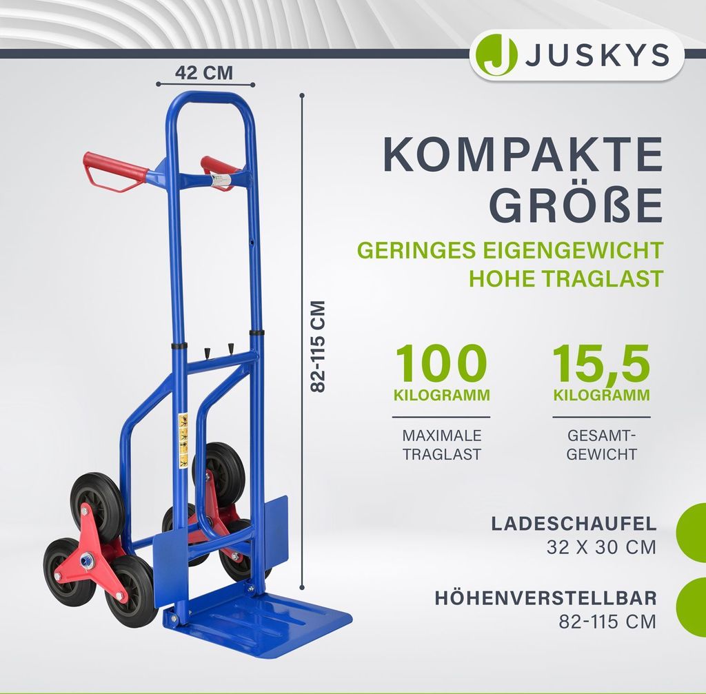 Juskys Treppensackkarre klappbar - für Umzug & schwere Produktbild 3