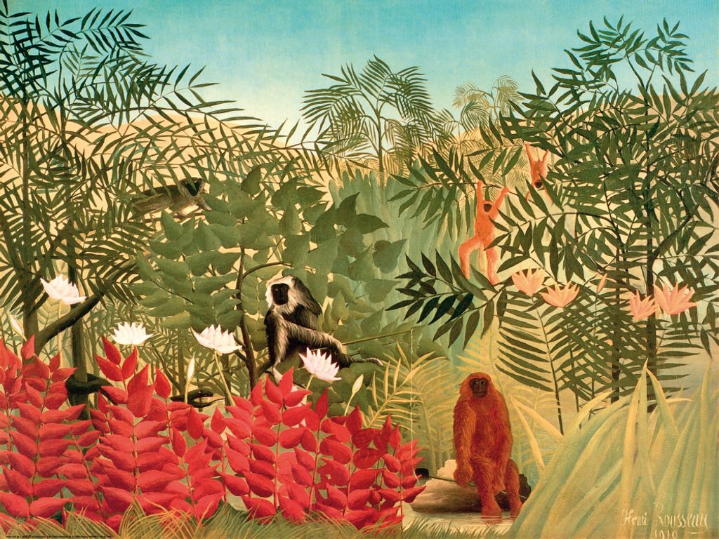 Henri Rousseau Kunstdruck Bild - Tropischer Wald Mit Affen, 1910 (60 x 80 cm)