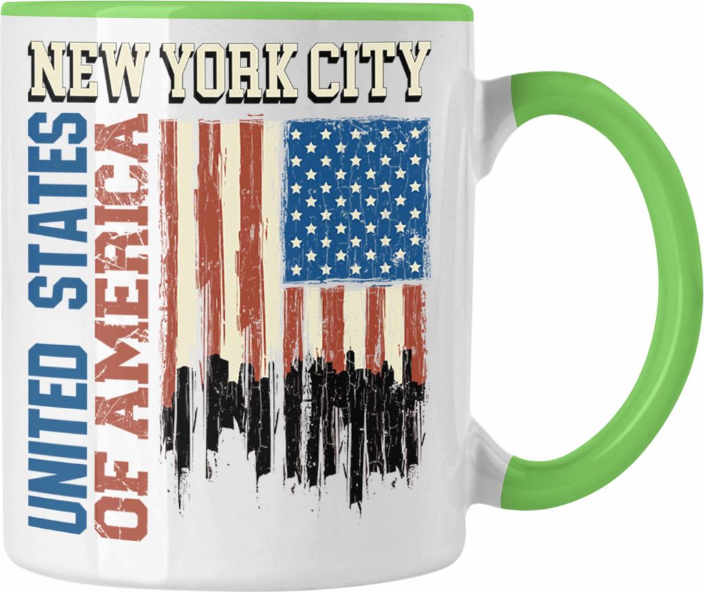 Trendation - New York Tasse Urlaub Trip Überraschung USA Reise Geschenk America (Grün)