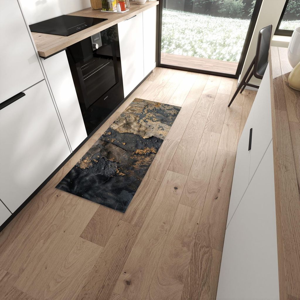 Küchenteppich 60x150cm rutschfest & abwischbar PVC Läufer - Abblätternde Farbe
