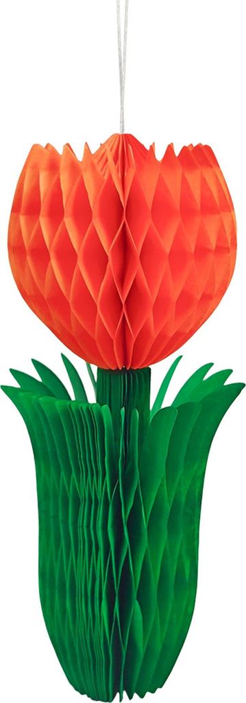Frühlings-Tulpenblüten-Waben-Mittelstücke, Papier-Tulpen, florale Waben-Deckendekoration für Büro, Zuhause, Hochzeit, Geburtstagsdekoration