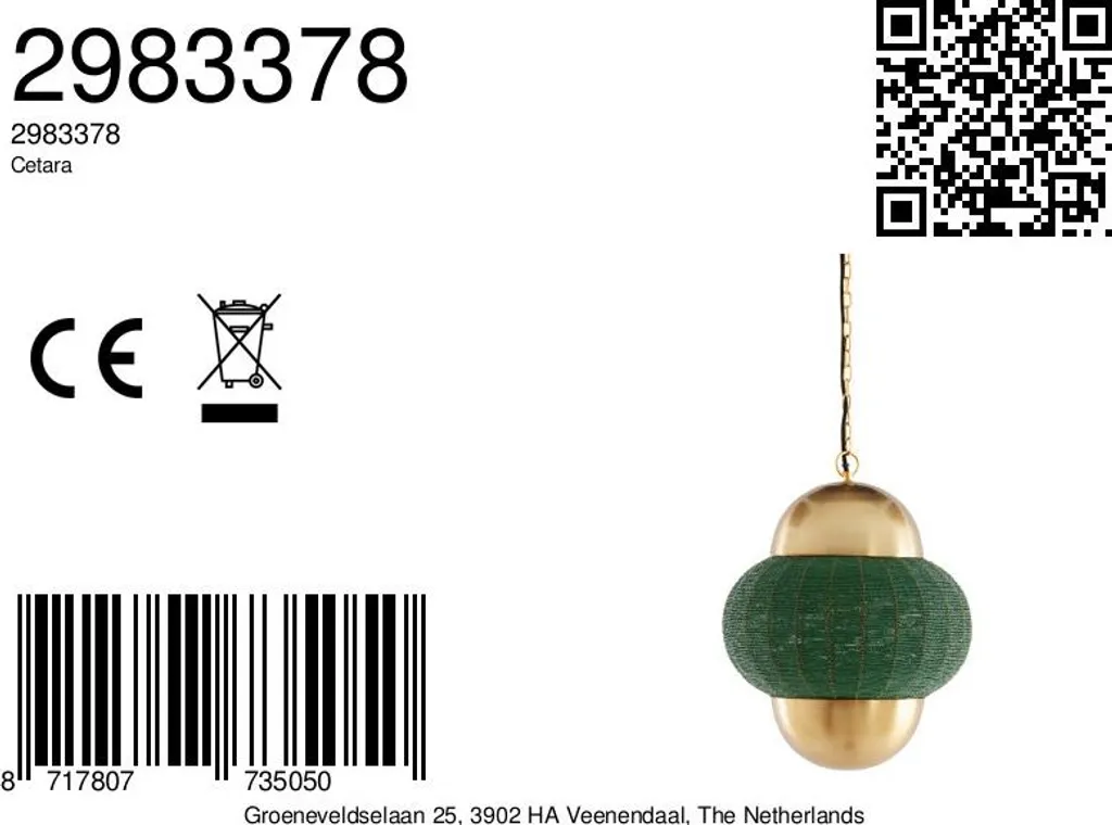 Lampada Cetara Light & Living Verde e Bronzo: Design Orientale E27 - 6