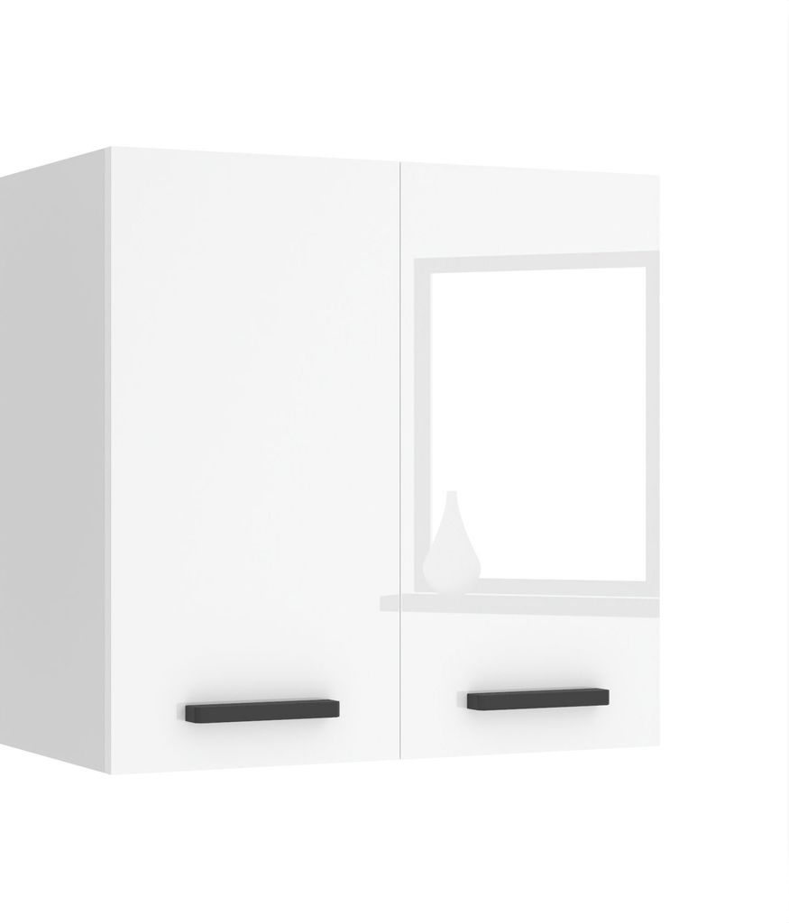 Belini Hängeschrank Küche, Küchenschränke SG2. Breite 60 cm. Oberschrank mit 2 Türen, Küchenhängeschränke, Wandschrank Hängend, Weiß Hoch...