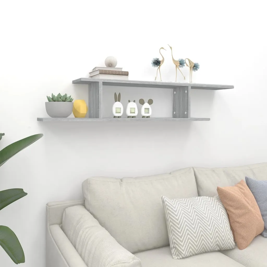 SYFAX Scaffale TV Parete Grigio Sonoma 125cm Legno Multistrato - 3