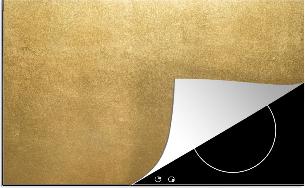 KitchenYeah Herdabdeckplatte Gold - Luxus - Abstrakt , 81x52cm, Küche Deko, Glaskeramikfeld Herdabdeckung, Abdeckplatte fùr Kochfeld