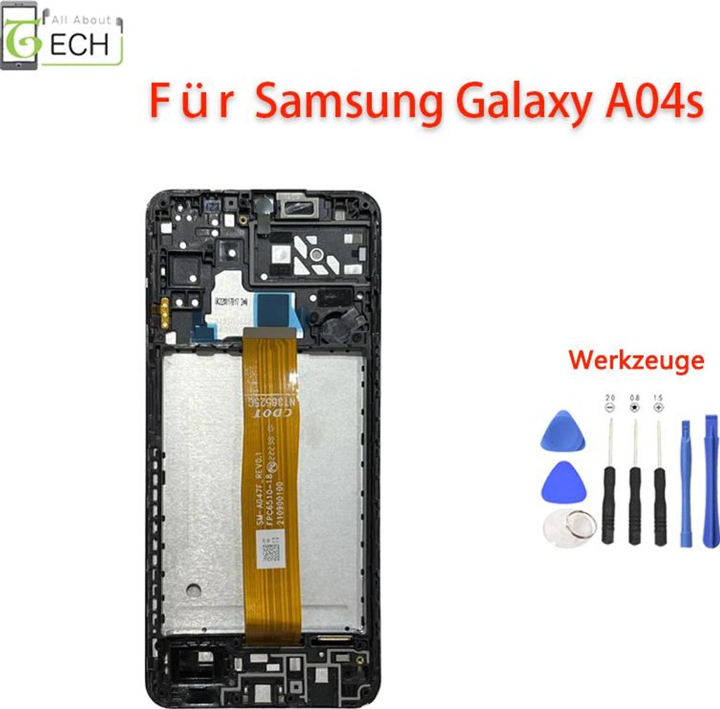 Für Samsung Galaxy A04S A047 2022 LCD Display mit Rahmen Produktbild 