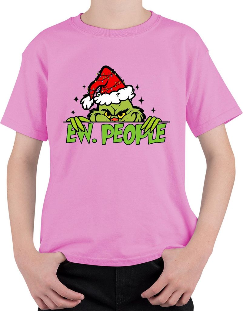 EW. PEOPLE Weihnachtsgrinch sarkastisch Weihnachten Geschenk Uni Kinder T-Shirt, Pink, 128