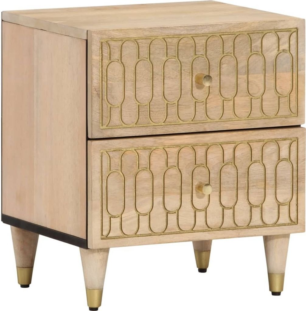 Nachttische 2 Stk. 40x33x46 cm Massivholz Mango